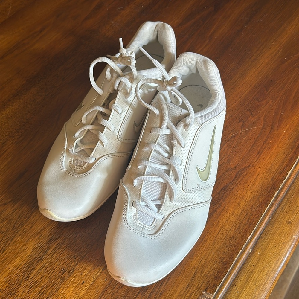 White Nike cheer shoes